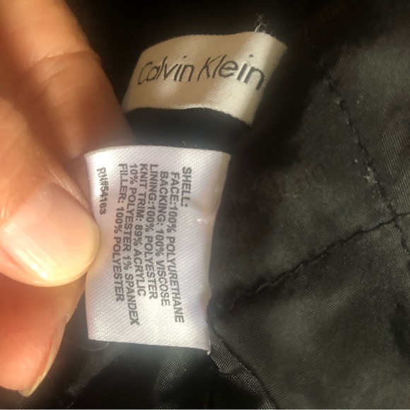 Moto biker jacket vegan black leather lady large men’s med vintage Calvin Klein - Picture 7 of 11
